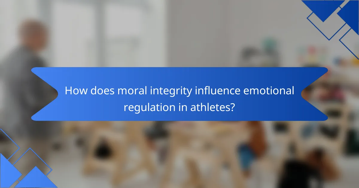 How does moral integrity influence emotional regulation in athletes?