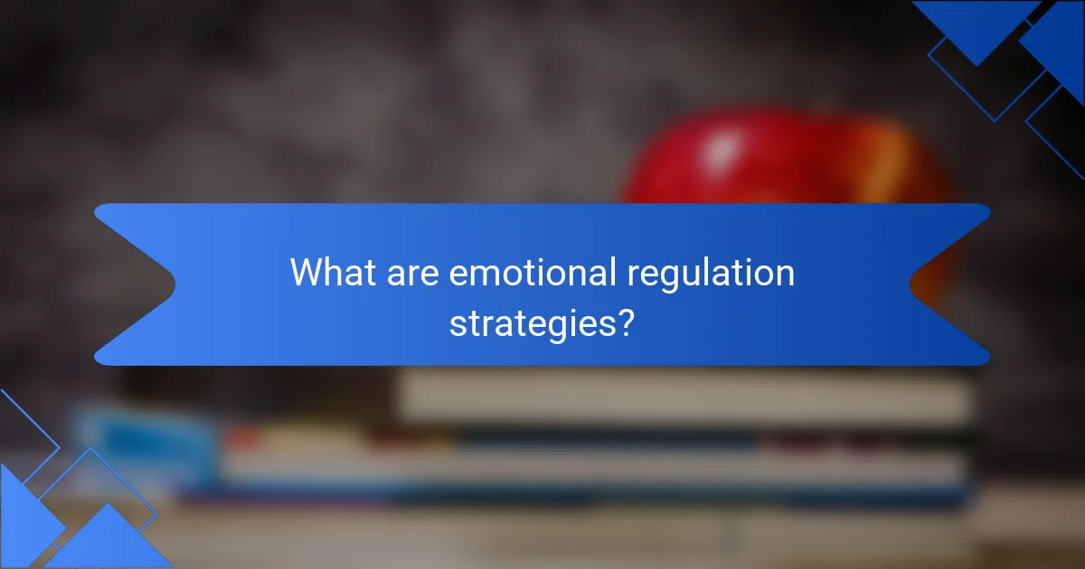 What are emotional regulation strategies?