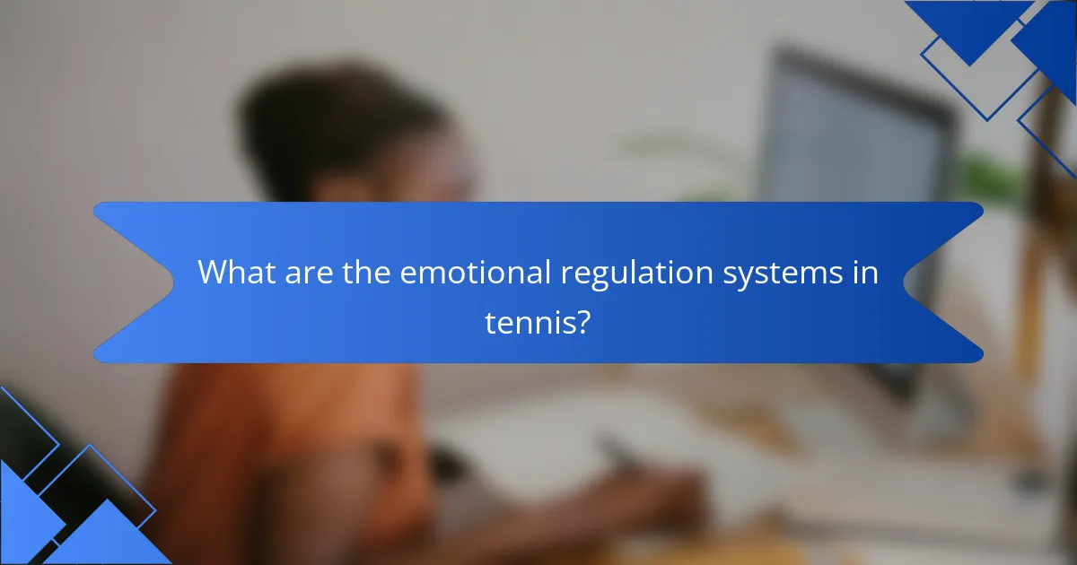 What are the emotional regulation systems in tennis?