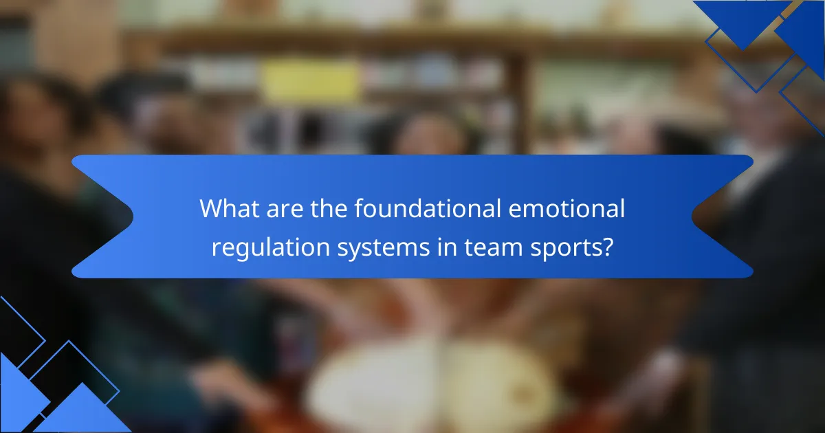 What are the foundational emotional regulation systems in team sports?