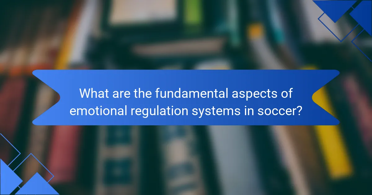 What are the fundamental aspects of emotional regulation systems in soccer?