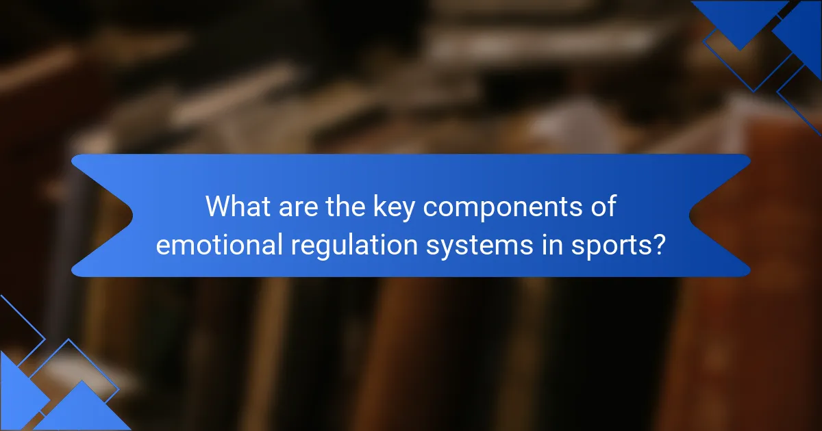 What are the key components of emotional regulation systems in sports?