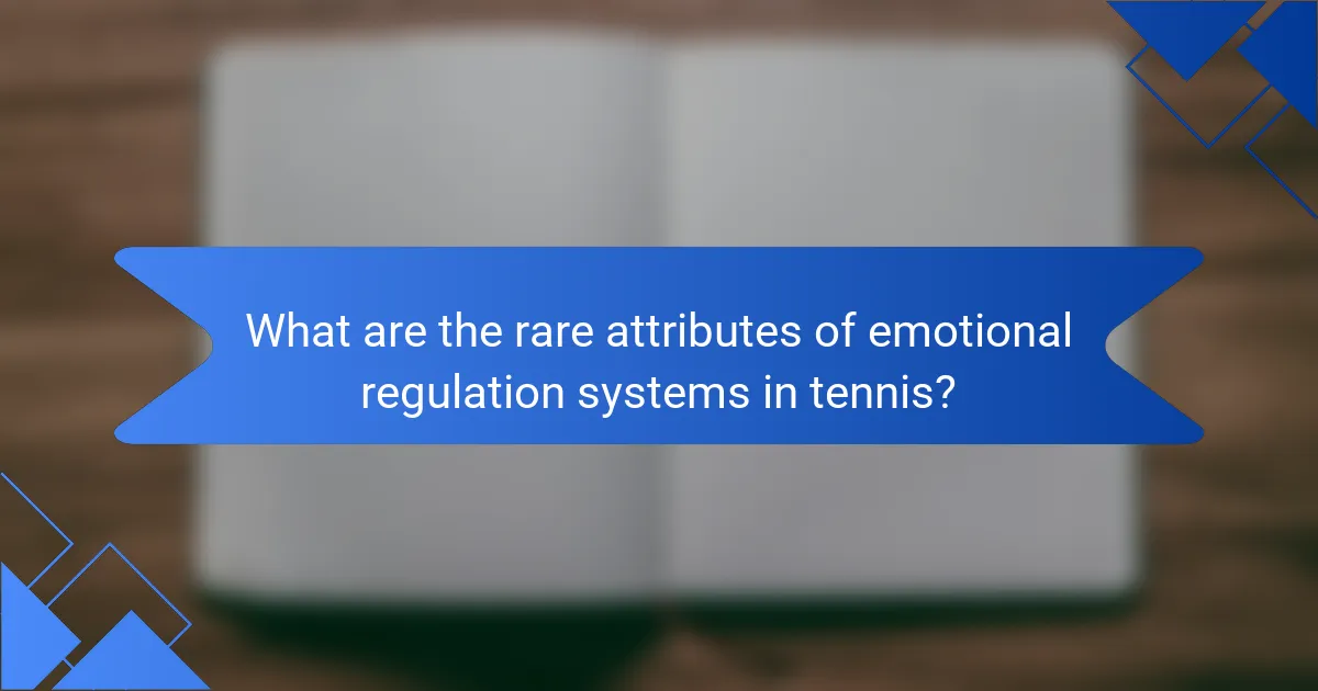 What are the rare attributes of emotional regulation systems in tennis?