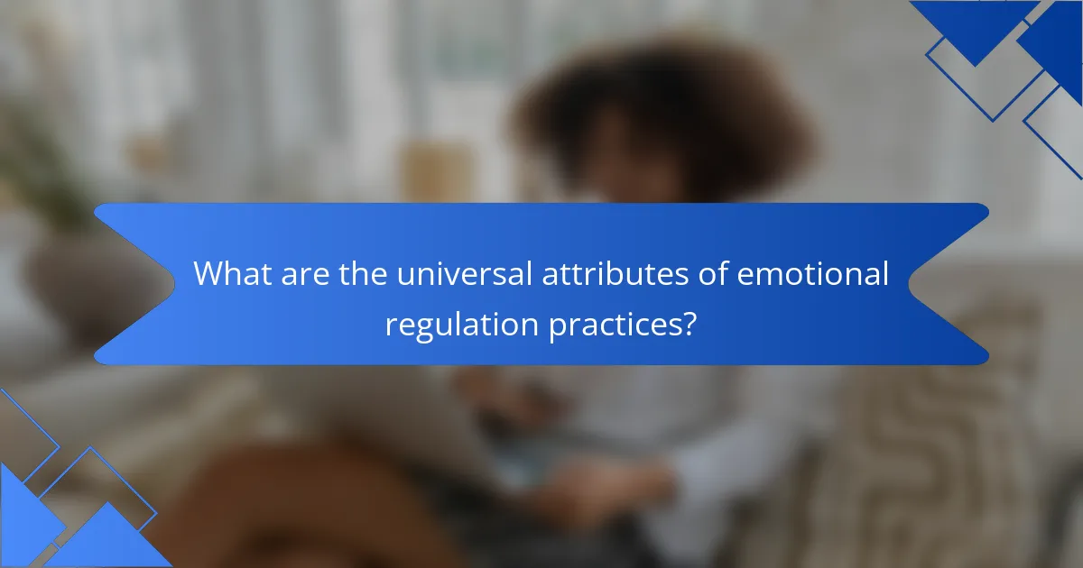 What are the universal attributes of emotional regulation practices?