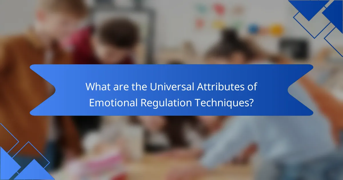 What are the Universal Attributes of Emotional Regulation Techniques?