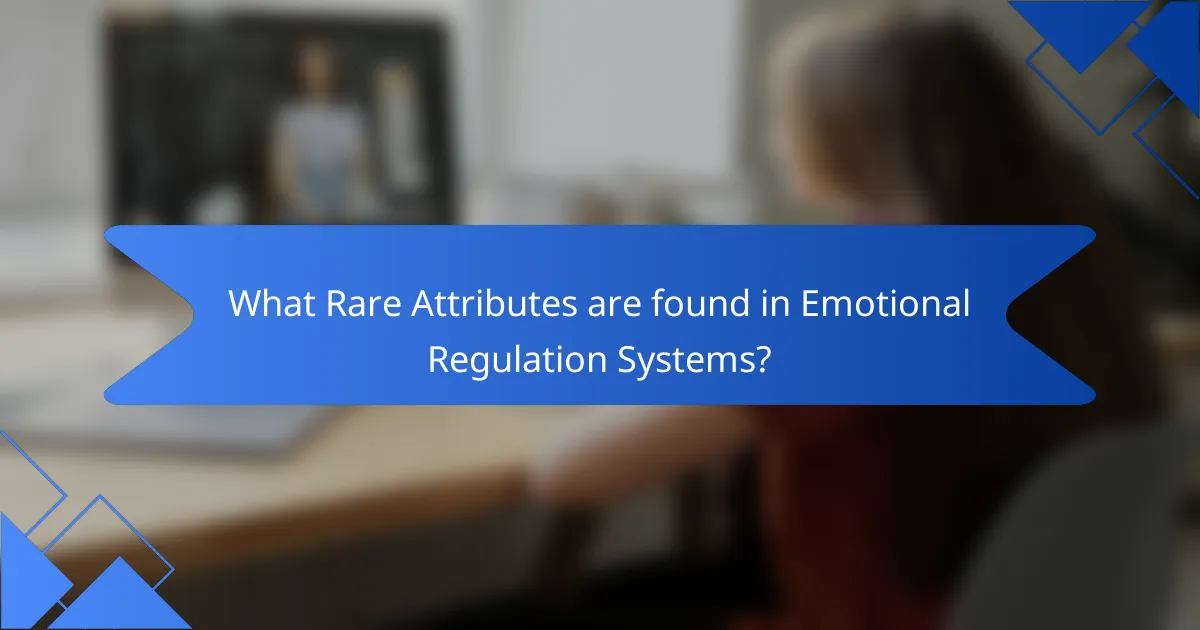 What Rare Attributes are found in Emotional Regulation Systems?