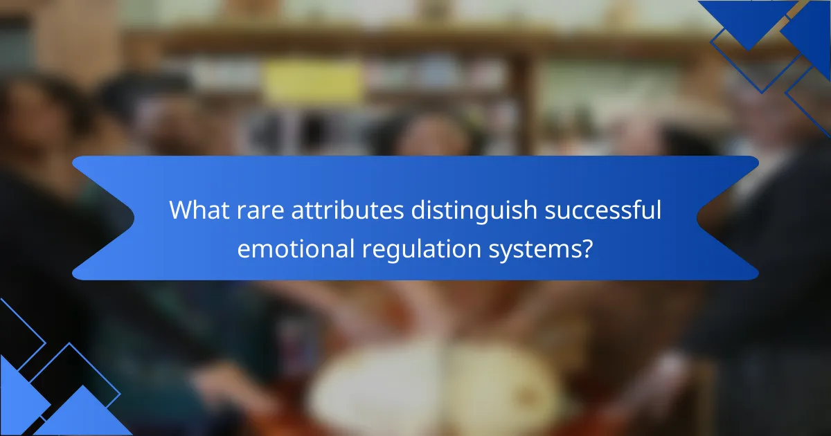 What rare attributes distinguish successful emotional regulation systems?