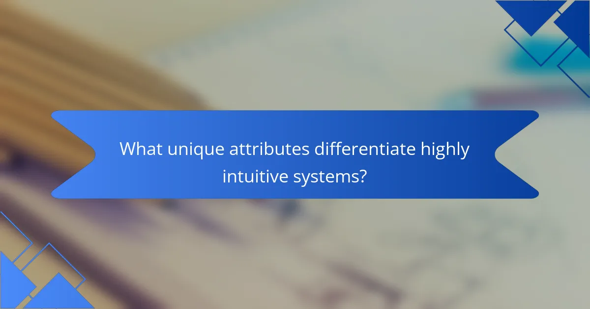 What unique attributes differentiate highly intuitive systems?