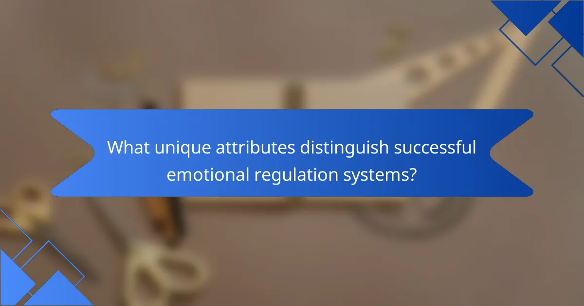 What unique attributes distinguish successful emotional regulation systems?
